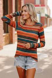 Keep Me Guessing Teal Herringbone Long Sleeve | Daverri Fashions