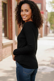 Backwoods Beauty Black Thermal Top | Daverri Fashions