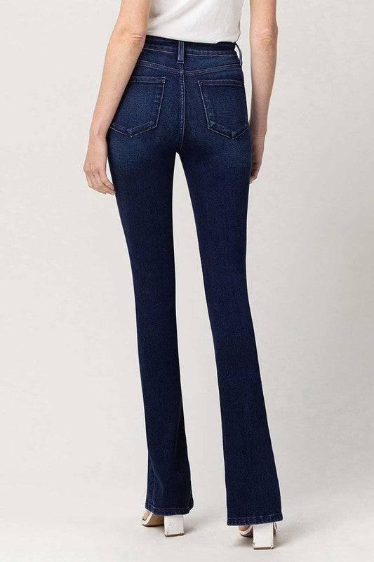 High Rise Slim Straight Front Slit Jeans Jeans