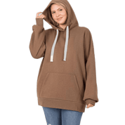 Zenana Plus Loose Fit Pullover Hoodie MOCHA 3X Hoodies