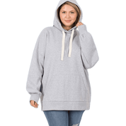 Zenana Plus Loose Fit Pullover Hoodie H GREY Hoodies