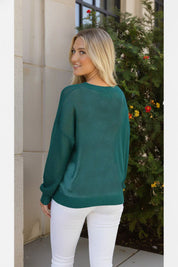 Holiday Shimmers Green Sequins Sweater | Daverri Fashions