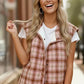 Pretty in Plaid Quilted Puffer Vest - DAVERRI FASHIONS