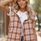 Pretty in Plaid Quilted Puffer Vest - DAVERRI FASHIONS