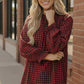 Haptics Women’s Red Buffalo Checkered Smocked Blouse