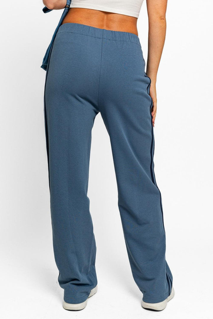 High Waisted Side Stripes Straight Track Sweatpants Lounge Wear