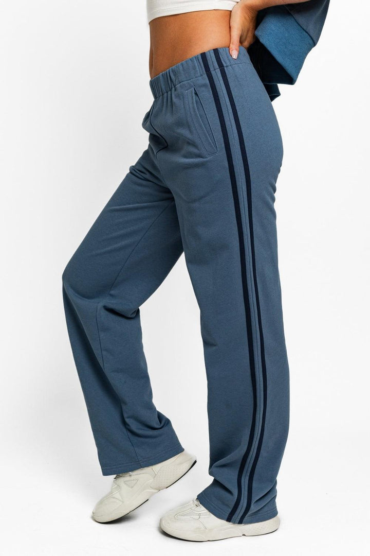 High Waisted Side Stripes Straight Track Sweatpants Lounge Wear