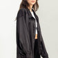 Oversized button-down satin shirt Shirts & Tops