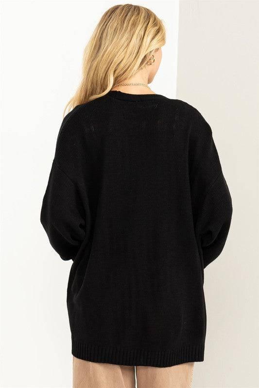 Long Sleeve Open Front Oversized Cardigan Cardigans