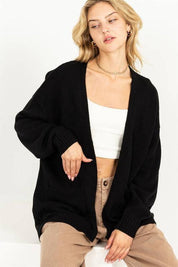 Long Sleeve Open Front Oversized Cardigan Cardigans