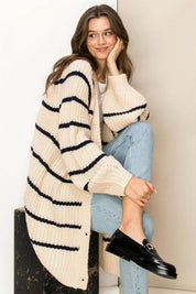 Oversized striped sweater cardigan Cardigans