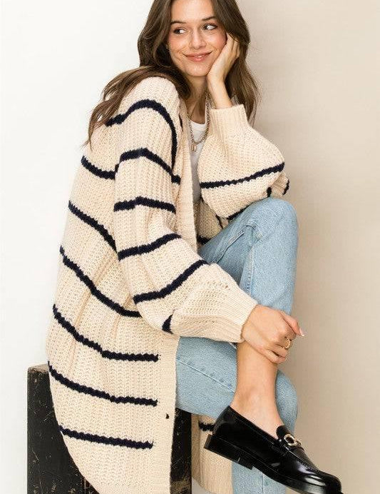 Oversized striped sweater cardigan Cardigans