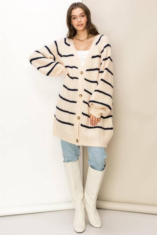 Oversized striped sweater cardigan Cardigans