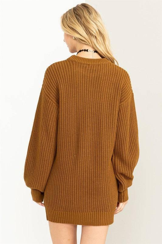 Cable Knit Mini Sweater Dress Mini Dresses