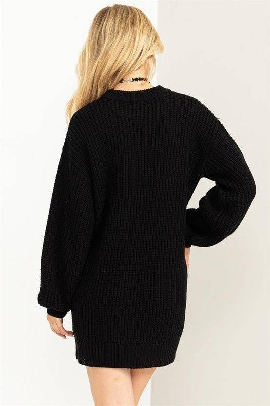 Cable Knit Mini Sweater Dress Mini Dresses