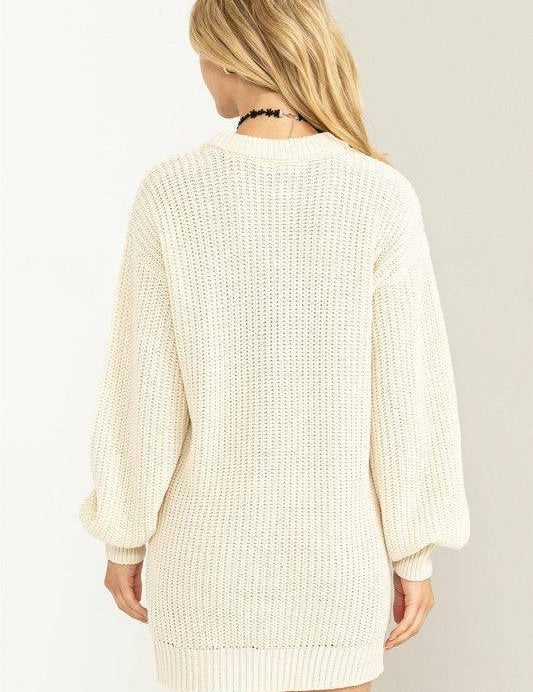 Cable Knit Mini Sweater Dress Sweater Dresses