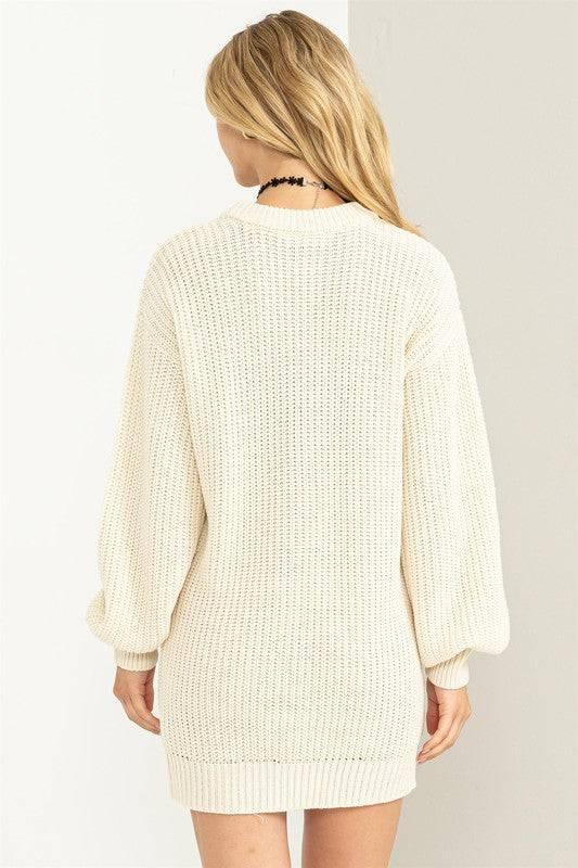 Cable Knit Mini Sweater Dress Mini Dresses