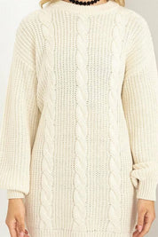 Cable Knit Mini Sweater Dress Sweater Dresses