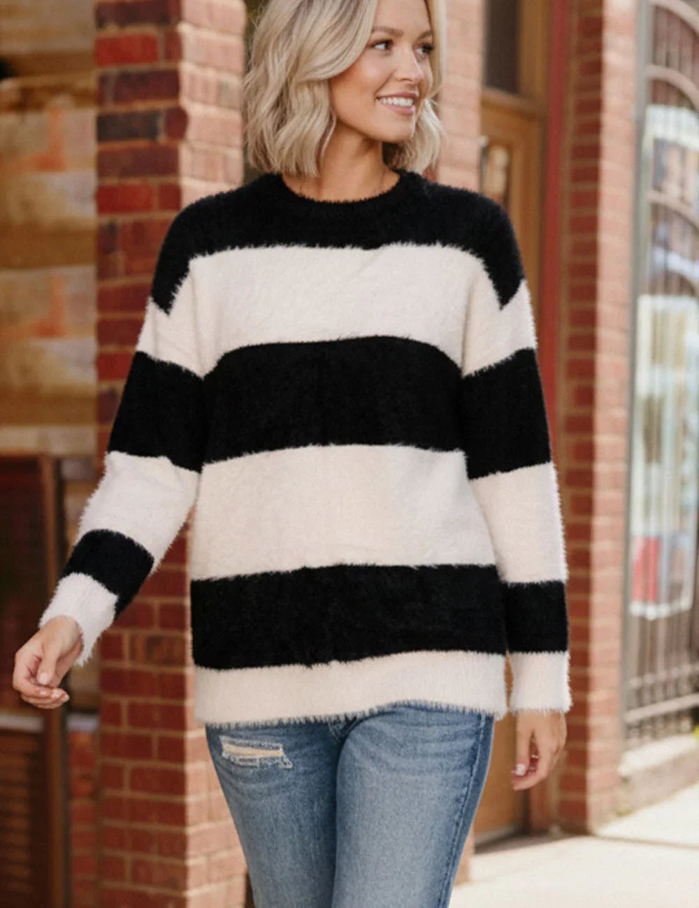Downtown Darling Wide Stripe Sweater | Daverri Fashions