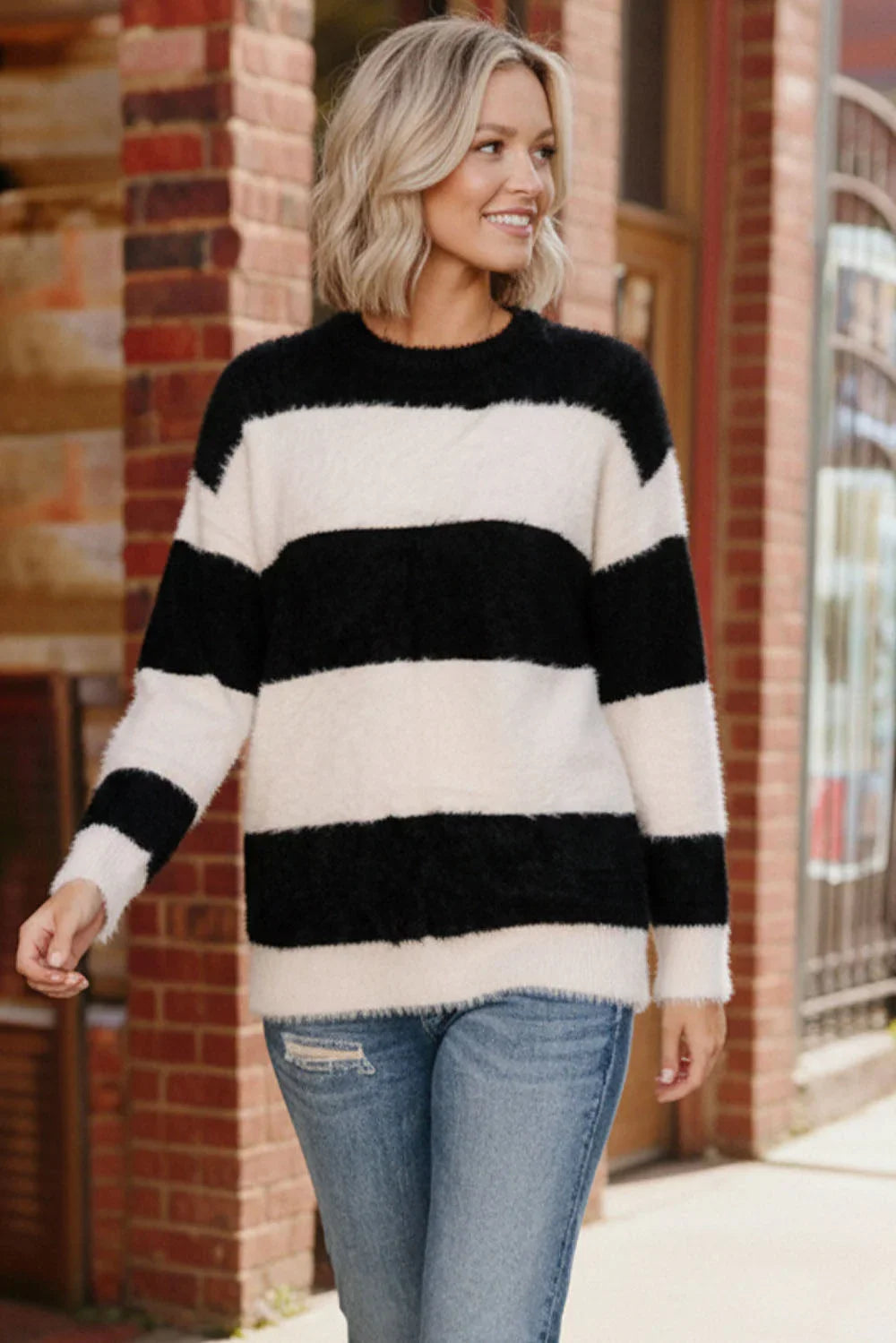 Downtown Darling Wide Stripe Sweater | Daverri Fashions