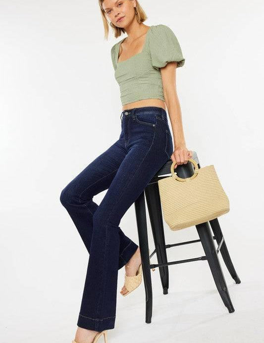 High Rise Dark Wash Kancan Flare Jeans DARK Jeans