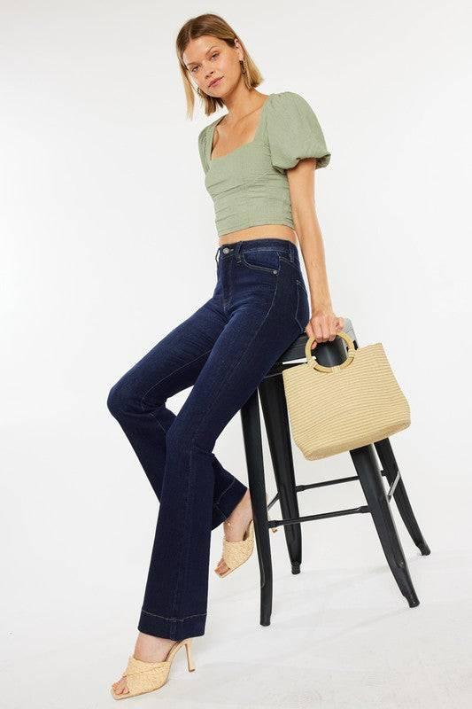 High Rise Dark Wash Kancan Flare Jeans DARK Jeans