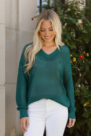 Holiday Shimmers Green Sequins Sweater | Daverri Fashions