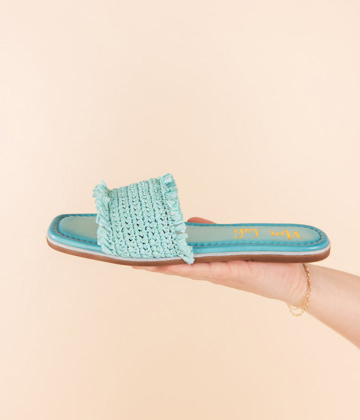 Juana Woven Sandals in Aqua Blue Sandals