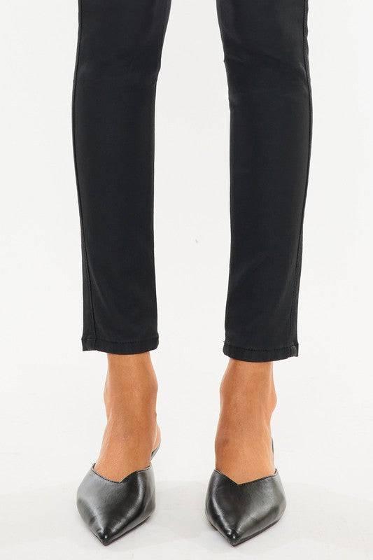 Kancan high rise black coated ankle skinny jean Jeans