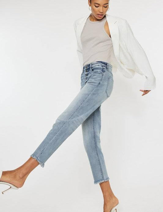 High rise straight fit jeans Jeans