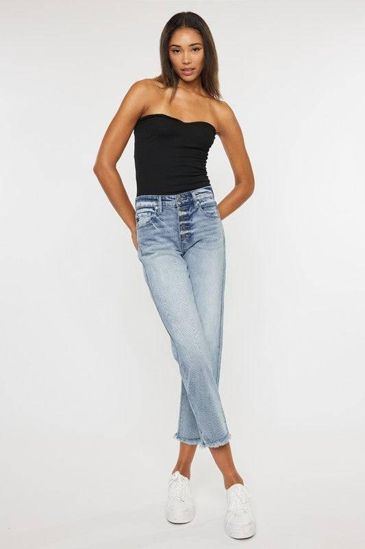 High rise straight fit jeans Jeans