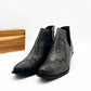 Black Kickin Booties cowboy boots with intricate stitched designs