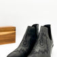 Black Kickin Booties leather cowboy boots with stitched side designs