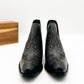 Black Kickin Booties chelsea boots with stitched flame leaf patterns