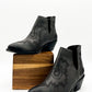 Black Kickin Booties leather ankle boots with tribal stitching