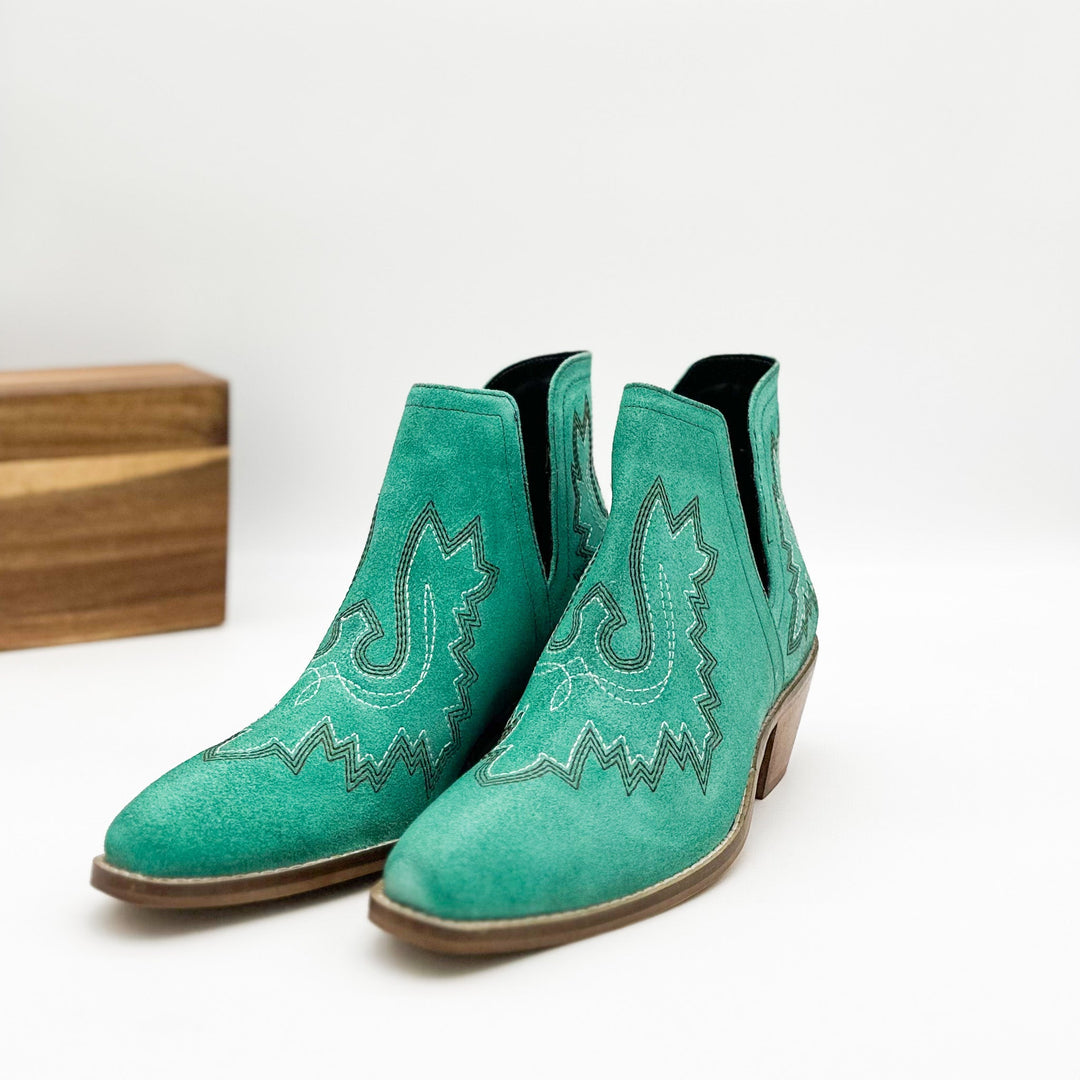 Kickin' Booties in Turquoise Suede Shoes