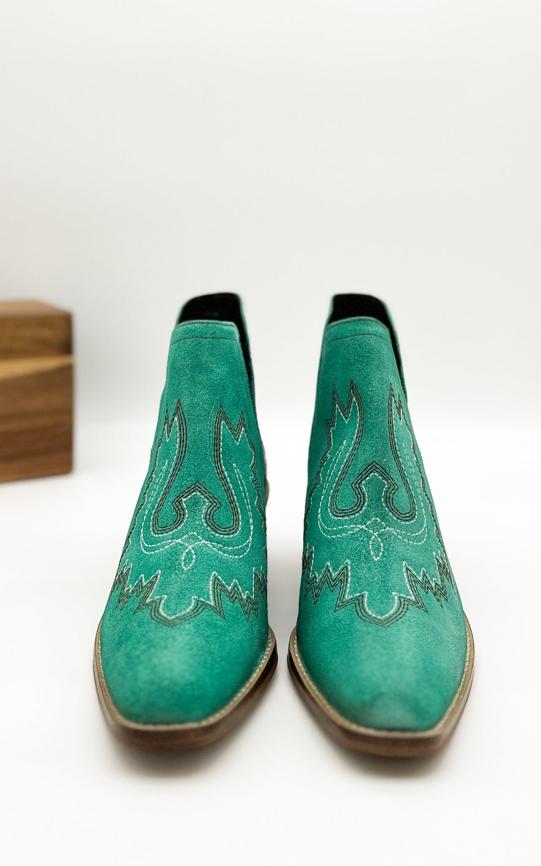 Kickin' Booties in Turquoise Suede Shoes