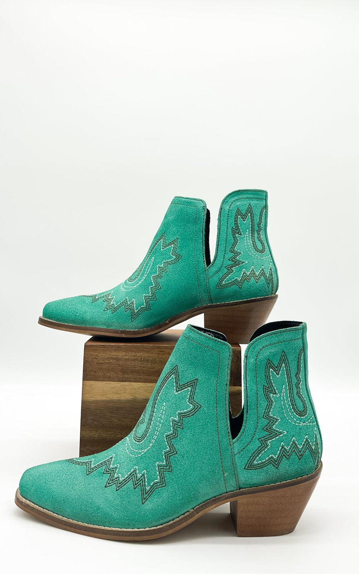 Kickin' Booties in Turquoise Suede Shoes