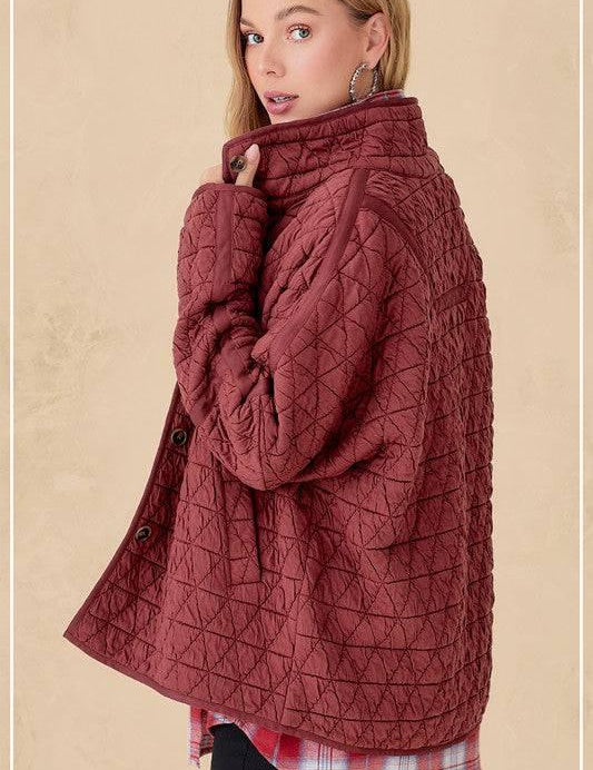 Women's soft quilted jacket TERRACOTTA S Coats & Jackets