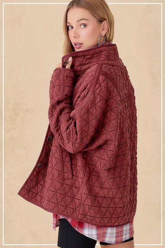 Women's soft quilted jacket TERRACOTTA S Coats & Jackets