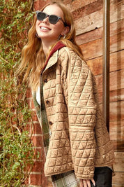 Women's soft quilted jacket SAND CASTLE L Coats & Jackets