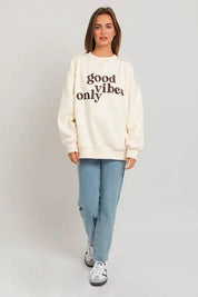 Good Vibes Embroidered Oversized Sweatshirt Sweatshirts