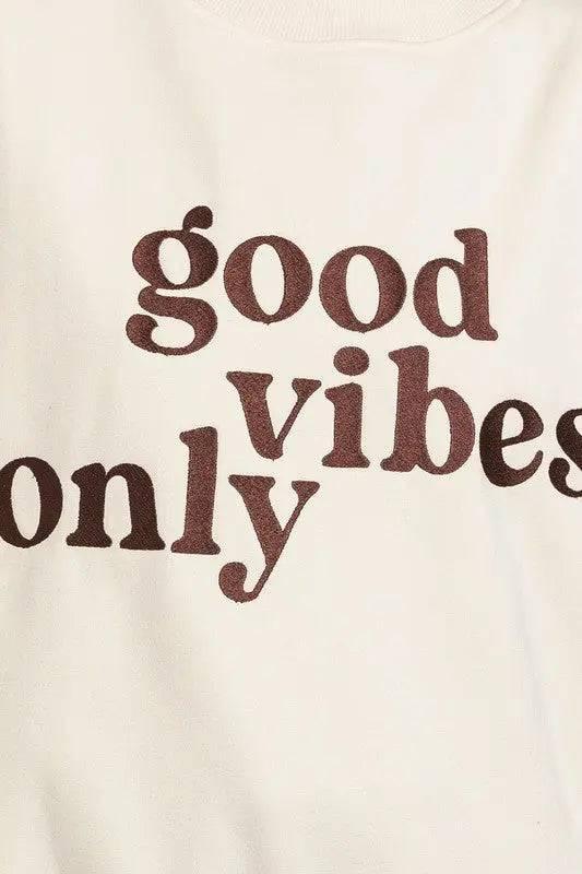 Good Vibes Embroidered Oversized Sweatshirt Sweatshirts