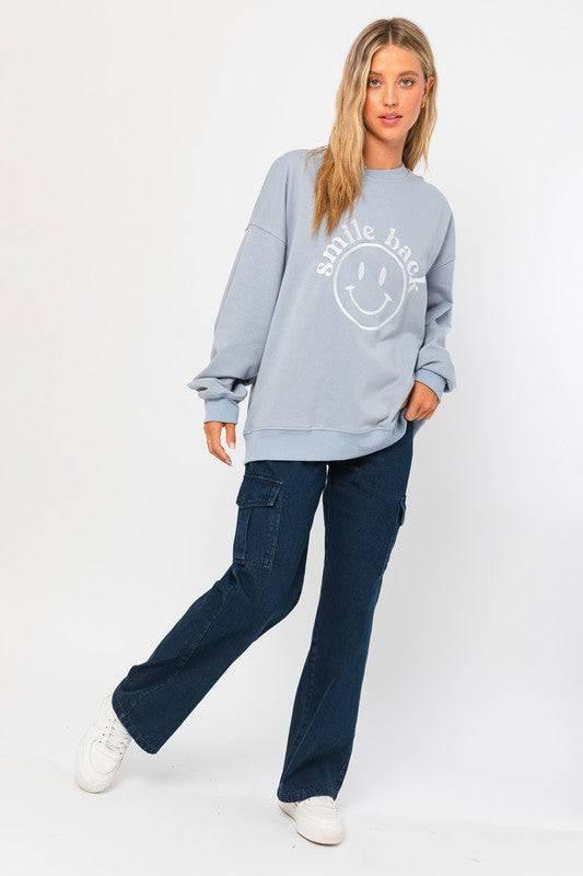 Le lis Smile Back Embroidered Sweatshirt Sweatshirts