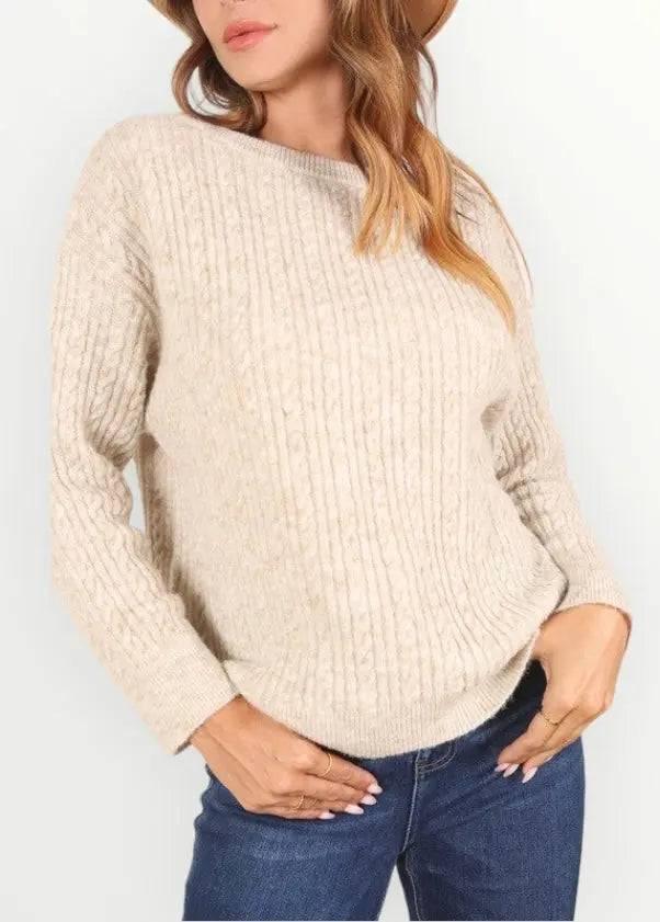 Women's Oversized Cable Knit Sweater - Cozy and Stylish Sweaters