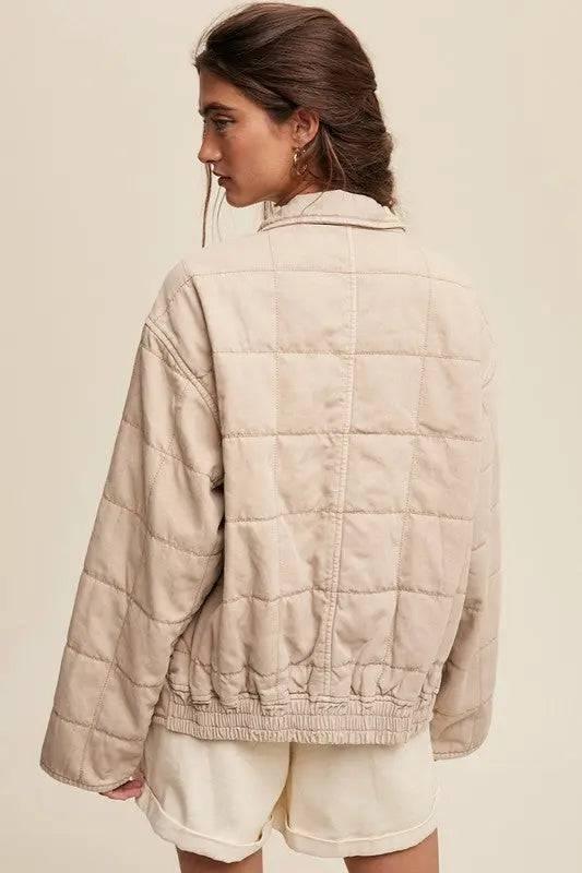 Quilted denim zip jacket Coats & Jackets