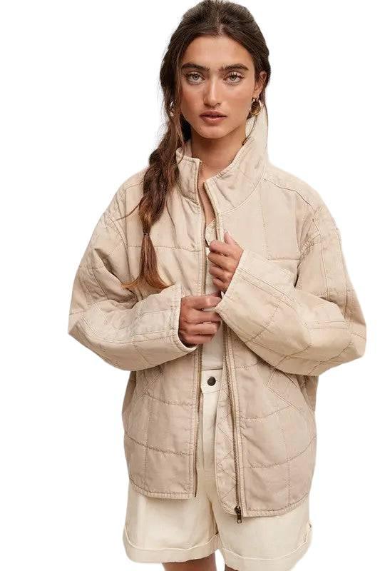 Quilted denim zip jacket Coats & Jackets
