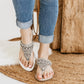 Silver Loving U beaded thong sandals with geometric pattern