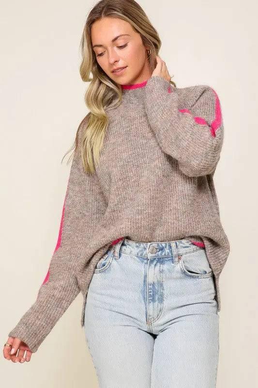 Raglan sleeve funnel neck sweater Sweaters