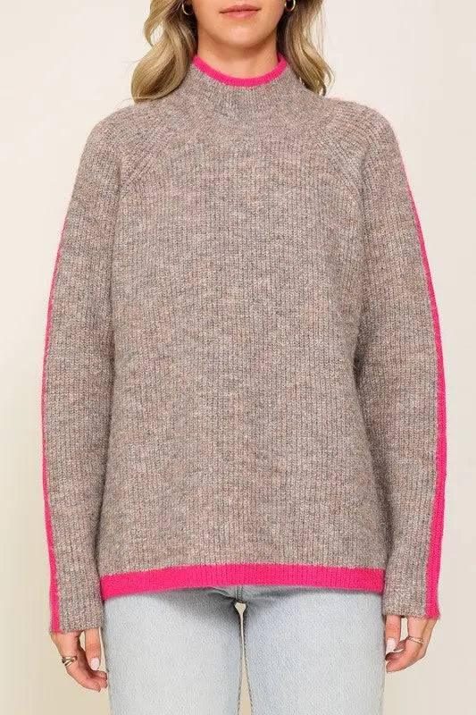 Raglan sleeve funnel neck sweater Sweaters